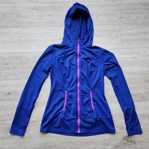 Lukka Blue Zip Up Jacket Womens Small  Long Sleeves Activewear Athleisure